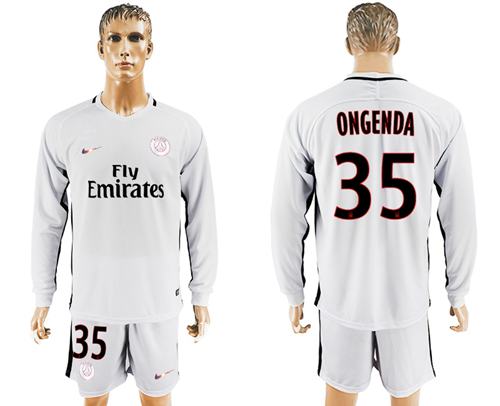 Paris Saint Germain 35 Ongenda Sec Away Long Sleeves Soccer Club Jersey