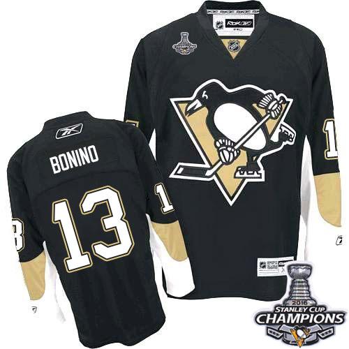 Penguins 13 Nick Bonino Black Home 2016 Stanley Cup Champions Stitched NHL Jersey