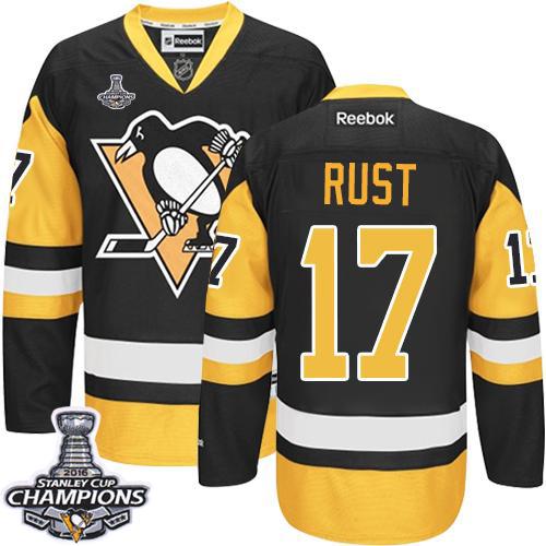 Penguins 17 Bryan Rust Black Alternate 2016 Stanley Cup Champions Stitched NHL Jersey