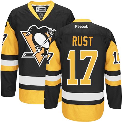 Penguins 17 Bryan Rust Black Alternate Stitched NHL Jersey