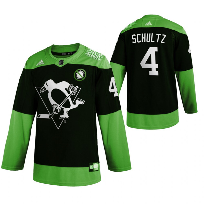 Penguins 4 Justin Schultz Green 2020 Adidas Jersey