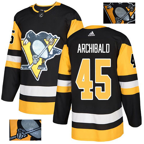 Penguins 45 Josh Archibald Black Glittery Edition  Jersey