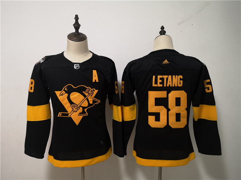 Penguins 58 Kris Letang Black Women 2019 NHL Stadium Series Adidas Jersey