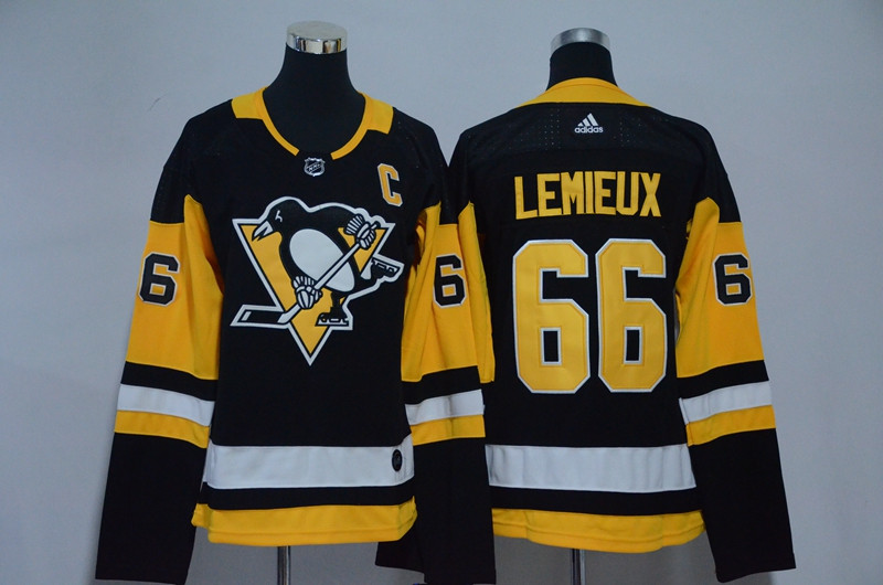 Penguins 66 Mario Lemieux Black Women  Jersey