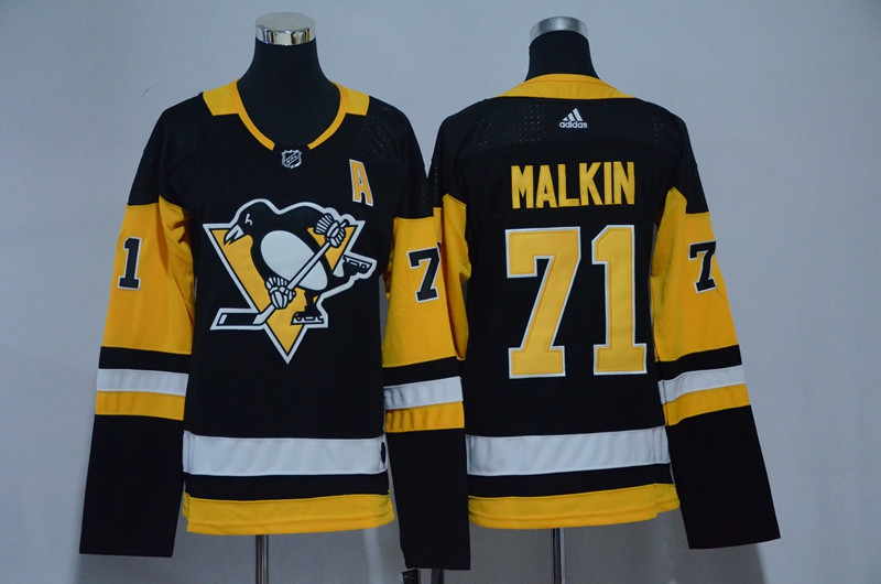 Penguins 71 Evgeni Malkin Black Women  Jersey