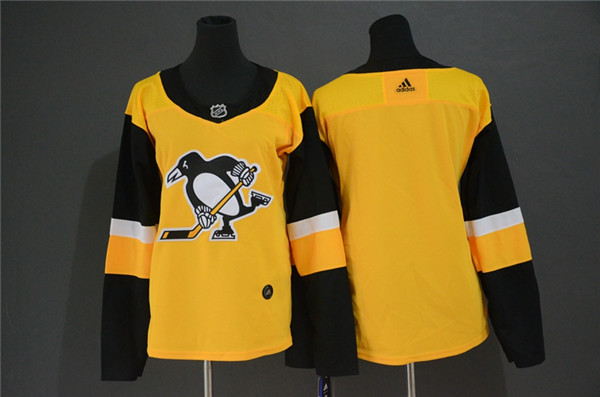 Penguins Blank Yellow Women  Jersey