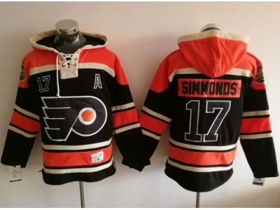 Philadelphia Flyers 17 Wayne Simmonds Black Sawyer Hooded Sweatshirt Stitched NHL Jersey