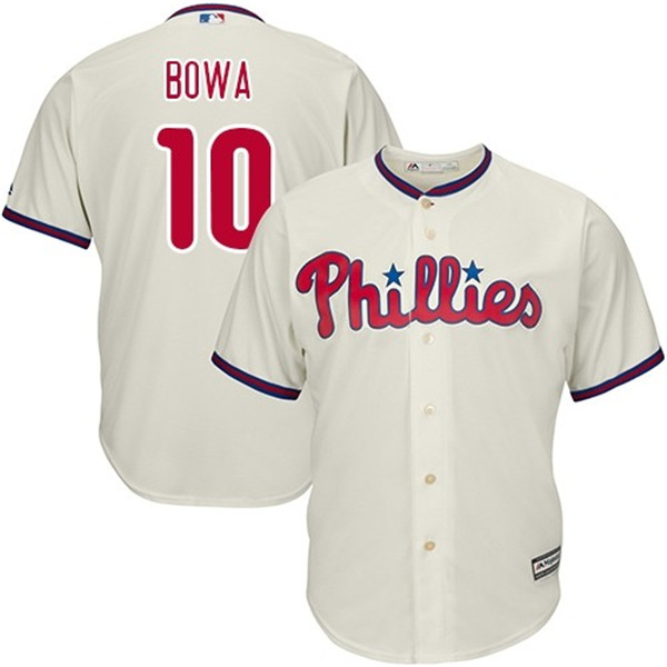 Phillies 10 Larry Bowa Cream Cool Base Jersey