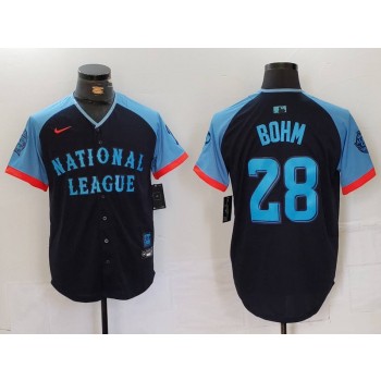 Phillies 28 Alec Bohm Black 2024 All Star Nike Cool Base Men Jersey