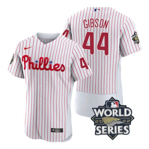 Phillies 44 Kyle Gibson White Nike 2022 World Series Flexbase Jersey