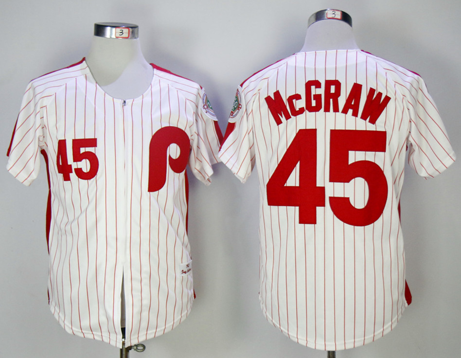 Phillies 45 Tug McGraw White 1983 Mitchell & Ness Jersey