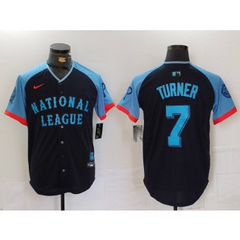 Phillies 7 Trea Turner Black 2024 All Star Nike Cool Base Men Jersey