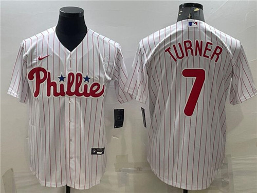 Phillies 7 Trea Turner White Nike Cool Base Jersey