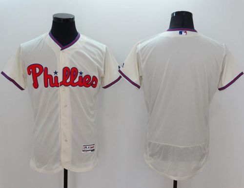 Phillies Blank Cream Flexbase Authentic Collection Stitched MLB Jersey