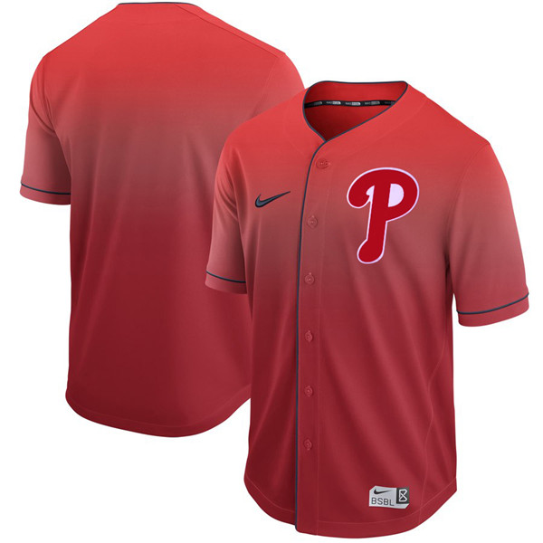 Phillies Blank Red Drift Fashion Jersey