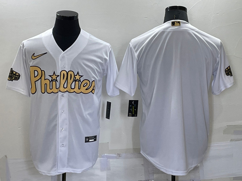 Phillies Blank White Nike 2022 MLB All Star Cool Base Jersey