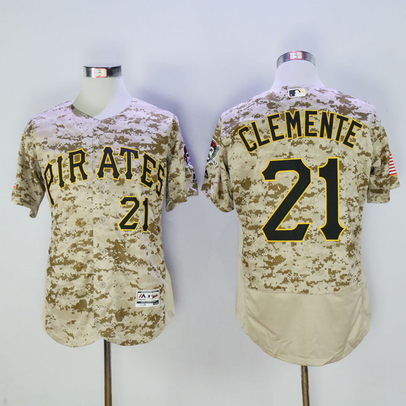 Pirates 21 Roberto Clemente Camo Flexbase Jersey