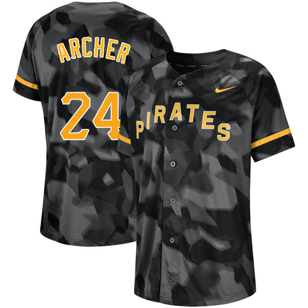 Pirates 24 Chris Archer Black Camo Fashion Jersey