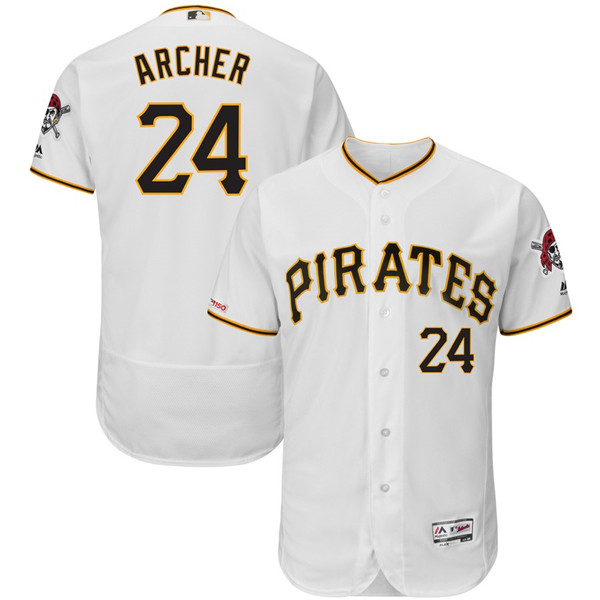 Pirates 24 Chris Archer White 150th Patch Flexbase Jersey