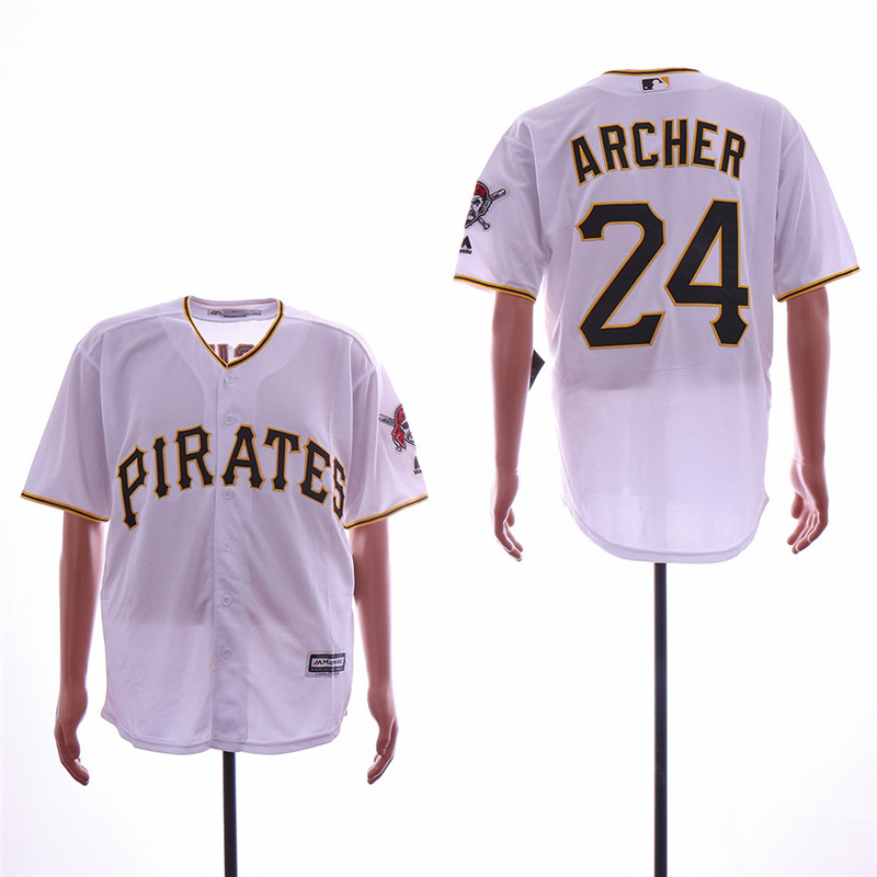 Pirates 24 Chris Archer White Cool Base Jersey