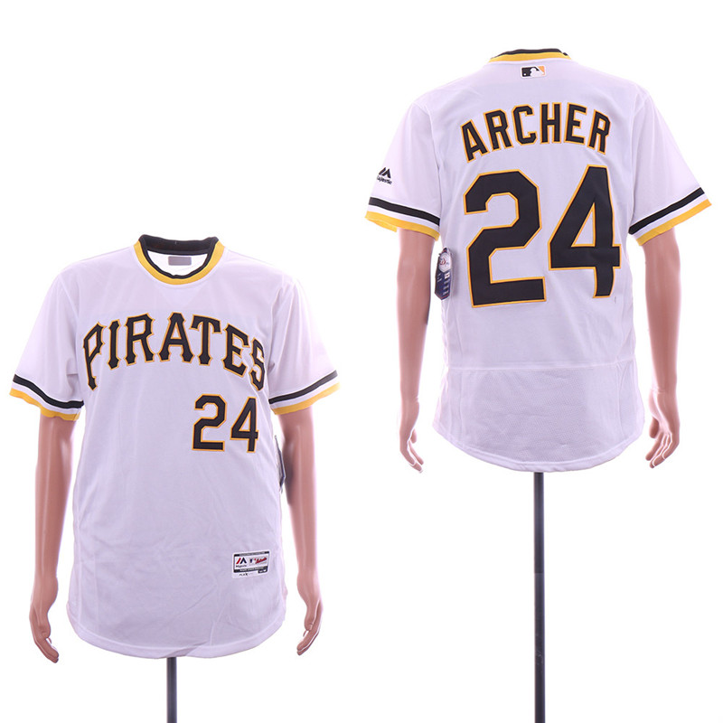 Pirates 24 Chris Archer White Throwback Flexbase Jersey