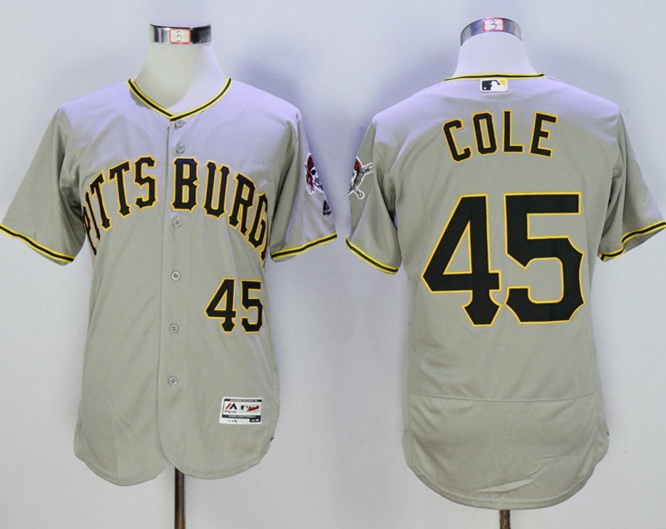 Pirates 45 Gerrit Cole Gray Flexbase Jersey