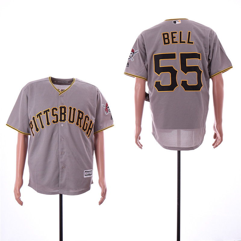 Pirates 55 Josh Bell Gray Cool Base Jersey