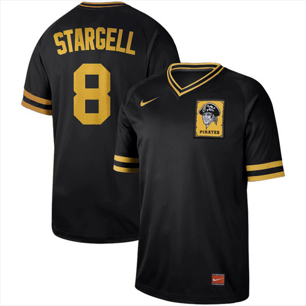 Pirates 8 Willie Stargell Black Throwback Jersey