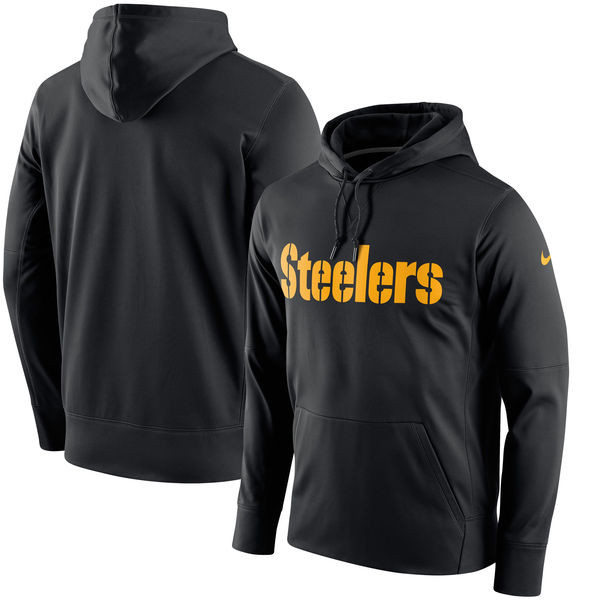 Pittsburgh Steelers  Circuit Wordmark Essential Performance Pullover Hoodie Black