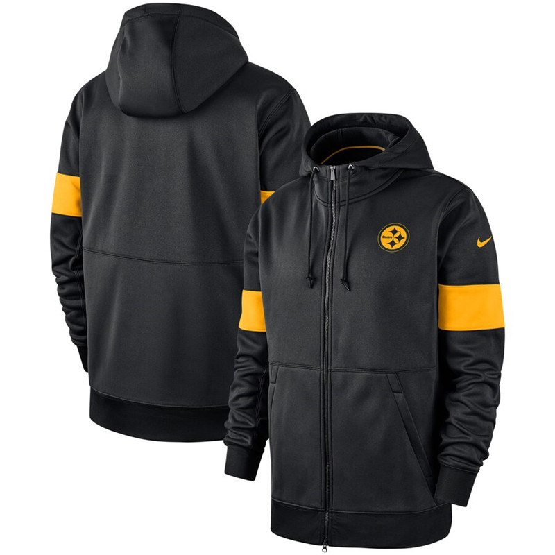 Pittsburgh Steelers Nike Sideline Performance Full Zip Hoodie Black