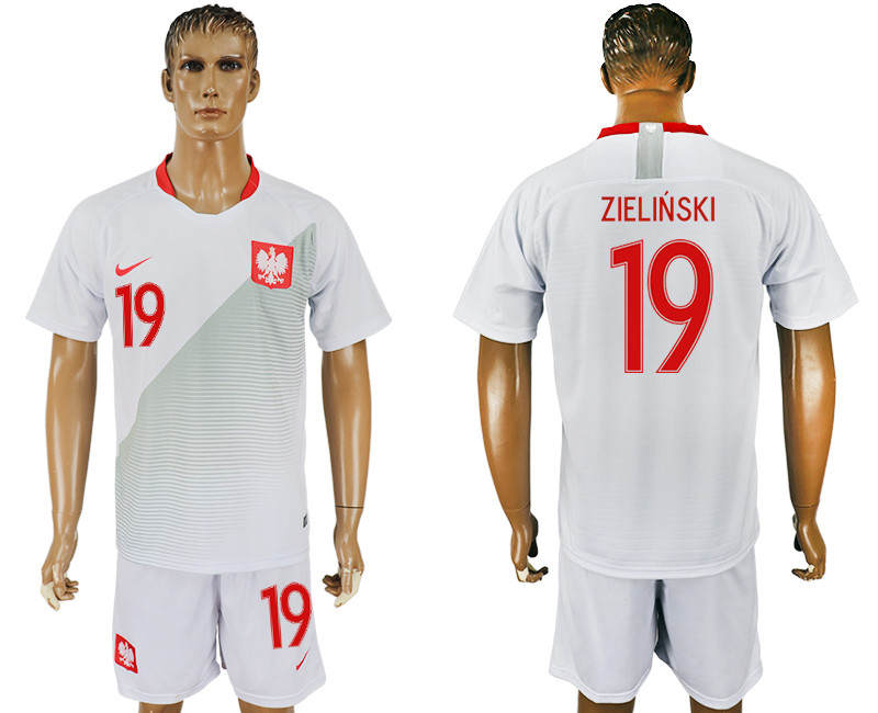 Poland 19 ZIELINSKI Home 2018 FIFA World Cup Soccer Jersey