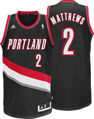 Portland Trail Blazers #2 Wesley Matthews Revolution 30 Swingman Black Jersey