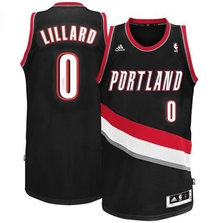 Portland Trail Blazers 0 Damian Lillard Revolution 30 Swingman Black Jersey