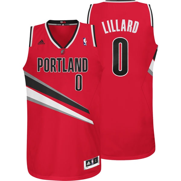 Portland Trail Blazers 0 Damian Lillard Revolution 30 Swingman Red Jersey