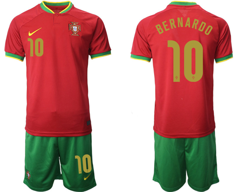 Portugal 10 BERNARDO Home 2022 FIFA World Cup Qatar Soccer Jersey