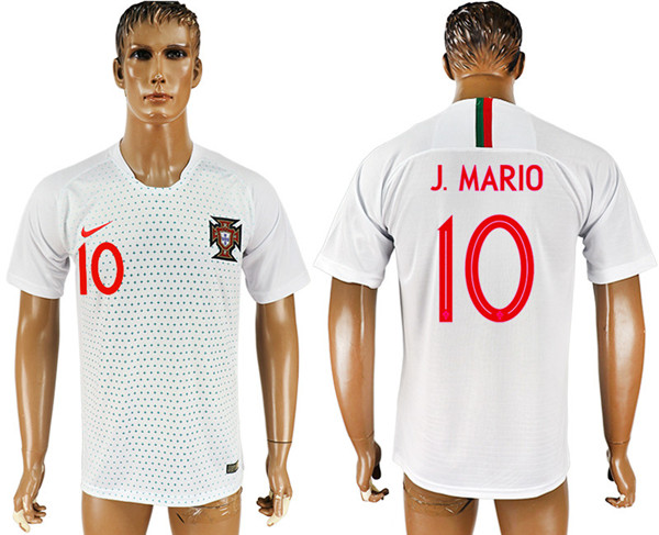 Portugal 10 J. MARIO Away 2018 FIFA World Cup Thailand Soccer Jersey