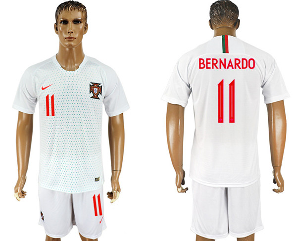 Portugal 11 BERNARDO Away 2018 FIFA World Cup Soccer Jersey