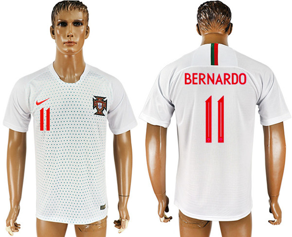 Portugal 11 BERNARDO Away 2018 FIFA World Cup Thailand Soccer Jersey