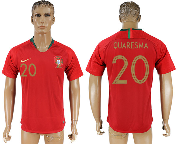 Portugal 20 QUARESMA Home 2018 FIFA World Cup Thailand Soccer Jersey