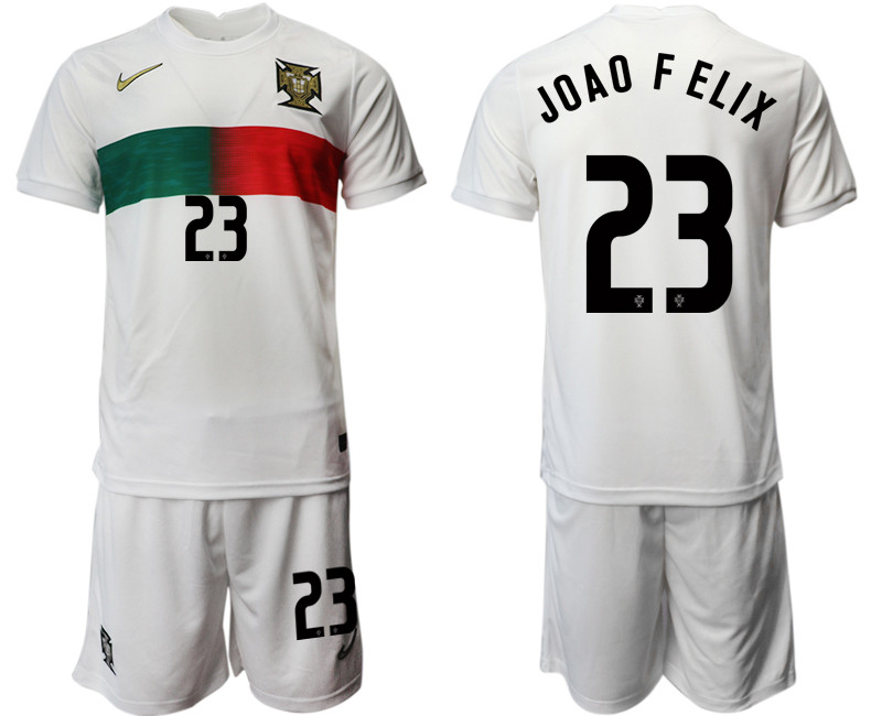 Portugal 23 JOAO F ELIX Away 2022 FIFA World Cup Qatar Soccer Jersey