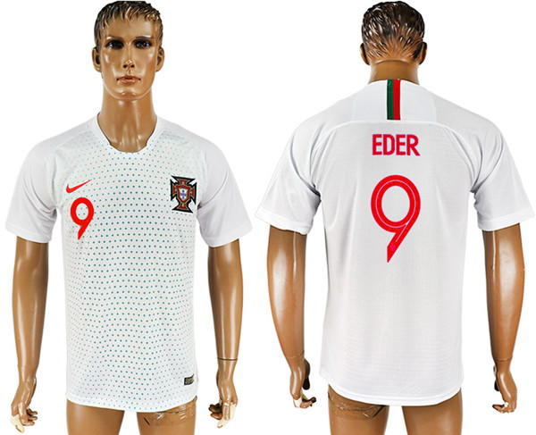 Portugal 9 EDER Away 2018 FIFA World Cup Thailand Soccer Jersey