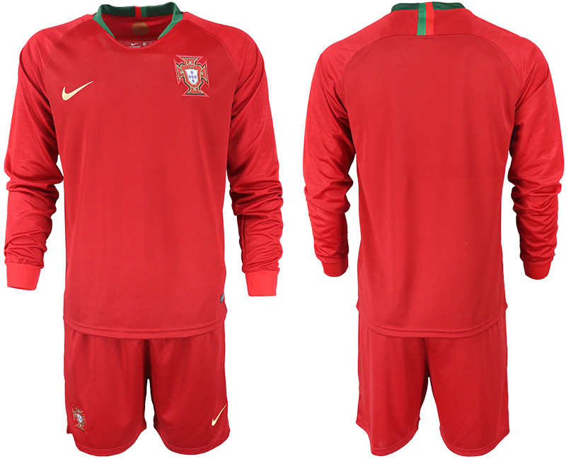 Portugal Home 2018 FIFA World Cup Long Sleeve Soccer Jersey