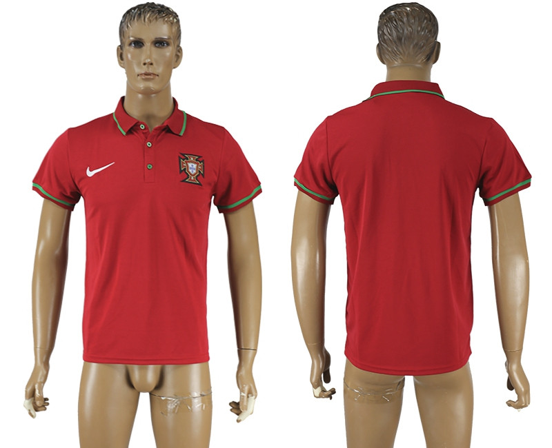 Portugal Red Soccer Polo Shirt