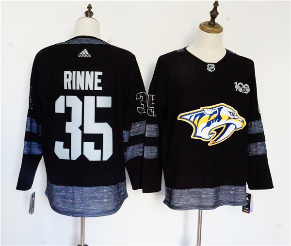 Predators 35 Pekka Rinne Black 1917 2017 100th Anniversary  Jersey