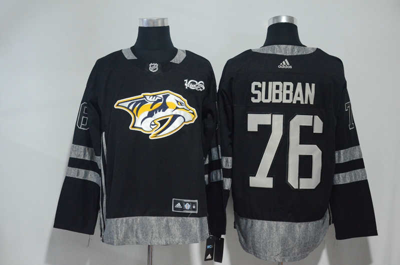 Predators 76 P.K Subban Bobrovsky Black 1917 2017 100th Anniversary  Jersey