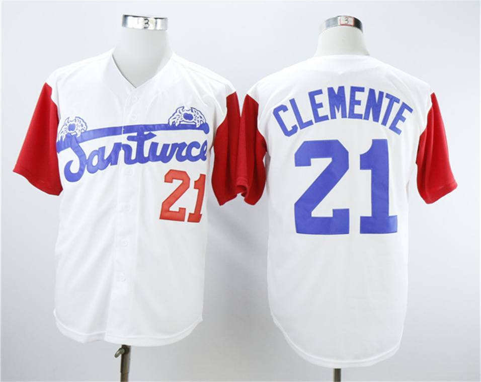 Puerto Rico Cangrejeros de Santurce 21 Roberto Clemente White Baseball Jersey