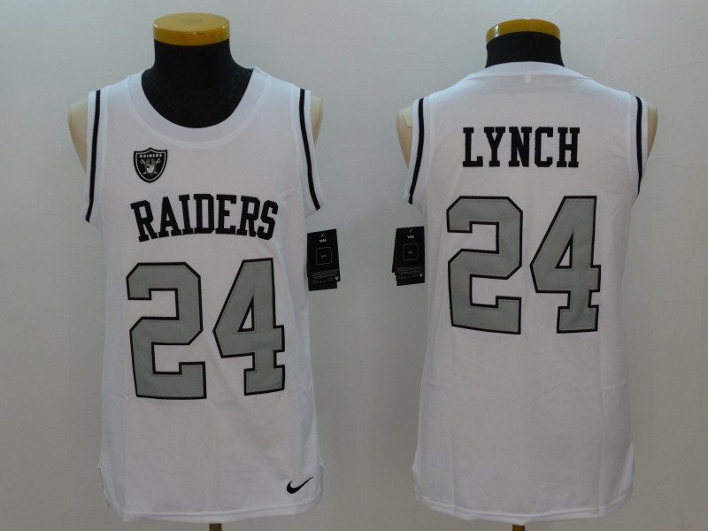 Raiders 24 Marshawn Lynch White Color Rush Men's Tank Top