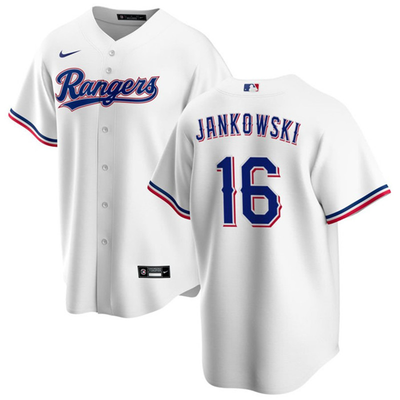 Rangers 16 Travis Jankowski White Nike Cool Base Jersey