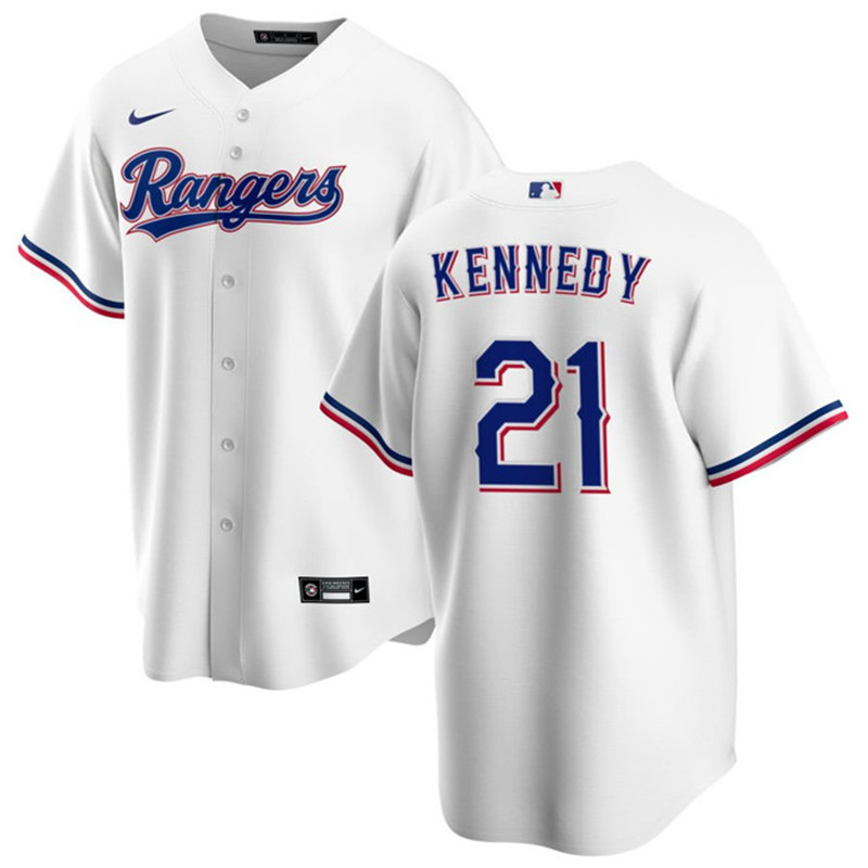 Rangers 21 Ian Kennedy White Nike Cool Base Jersey