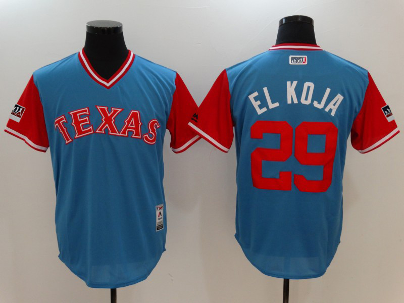 Rangers 29 Adrian Beltre El Koja Light Blue 2018 Players' Weekend Authentic Team Jersey